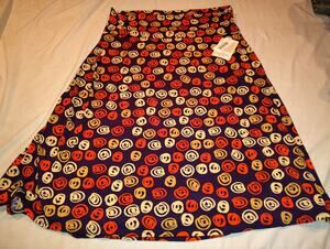 LuLaRoe Azure Skirt NWT Size 3XL XXX Large NEW Black Colored Circle Swirling